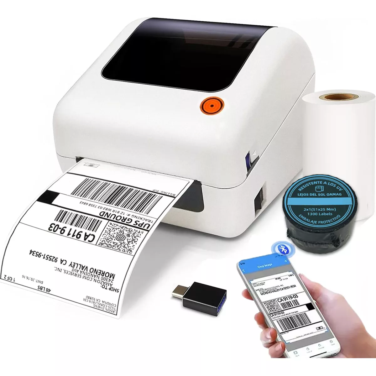 Foto 4 | Impresora Térmica Etiquetas Adhesivas Eo Safe Imports Esi-17200 Blanco