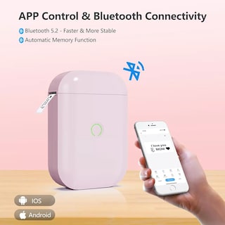 Foto 3 | Impresora Térmica de Etiquetas Portátil Bluetooth Eo Safe Imports ESI-18156 Rosa