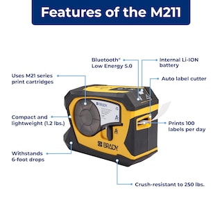 Foto 2 | Impresora De Etiquetas Brady M211 Portátil Bluetooth Monocromática - Venta Internacional.