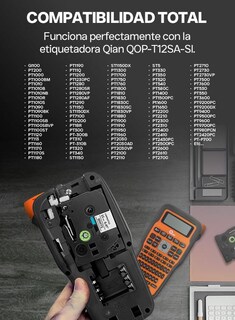 Foto 7 | Cinta De Etiquetas Qian Qze-231, 6 Pack Laminadas 12mm Ancho 8m Largo, Negro/blanco Compatible Con Brother P-touch Tze