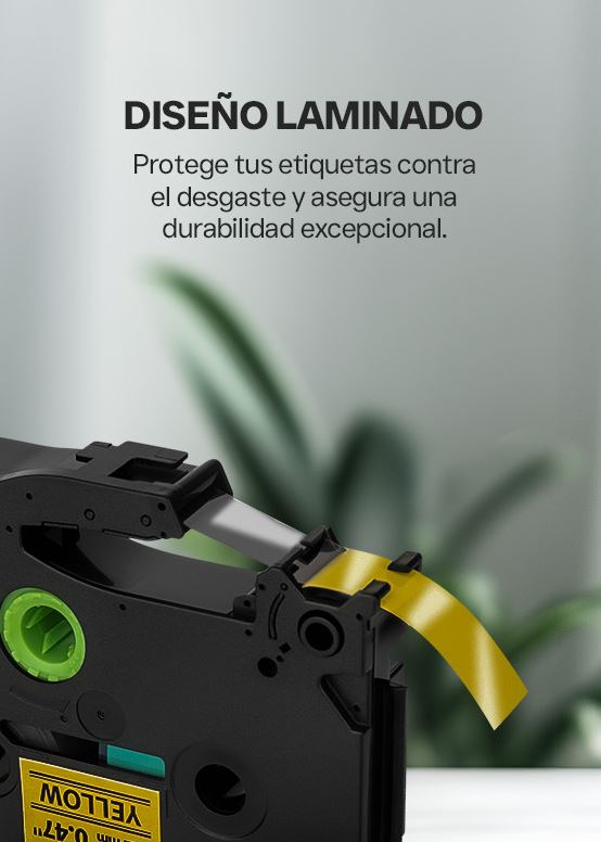 Foto 8 | Cinta De Etiquetas Qian Qze-631, 6 Pack Laminadas 12 Mm De Ancho 8 M De Largo, Negro/amarillo Compatible Con Bro