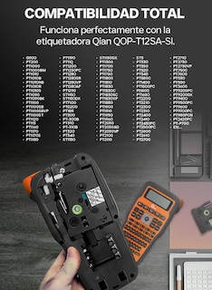 Foto 6 | Cinta De Etiquetas Qian Qze-121, 6 Pack Laminadas 9mm Ancho 8m Largo, Negro/transparente, Compatible Con Brother