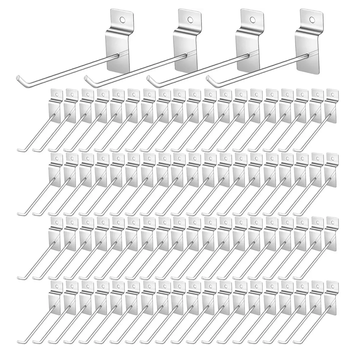 Foto 2 pulgar | Set Ganchos Blister Panel Ranurado  10cm 90 Piezas Eo Safe Imports Esi-11492 Plata