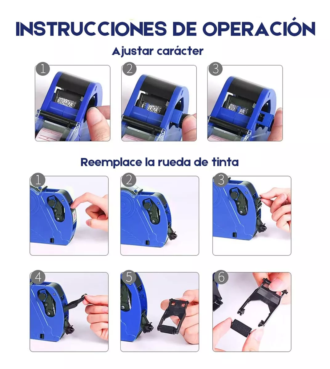 Foto 4 pulgar | Etiquetadora de Precio Manual Belug 8 Dígitos 10,000 Etiquetas Azul