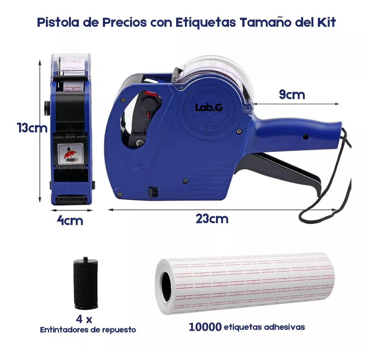 Foto 4 | Etiquetadora de Precio Manual 8 Dígitos 10,000 Etiquetas Azul