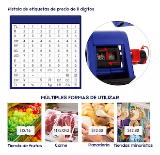 Foto 5 | Etiquetadora de Precio Manual 8 Dígitos 10,000 Etiquetas Azul