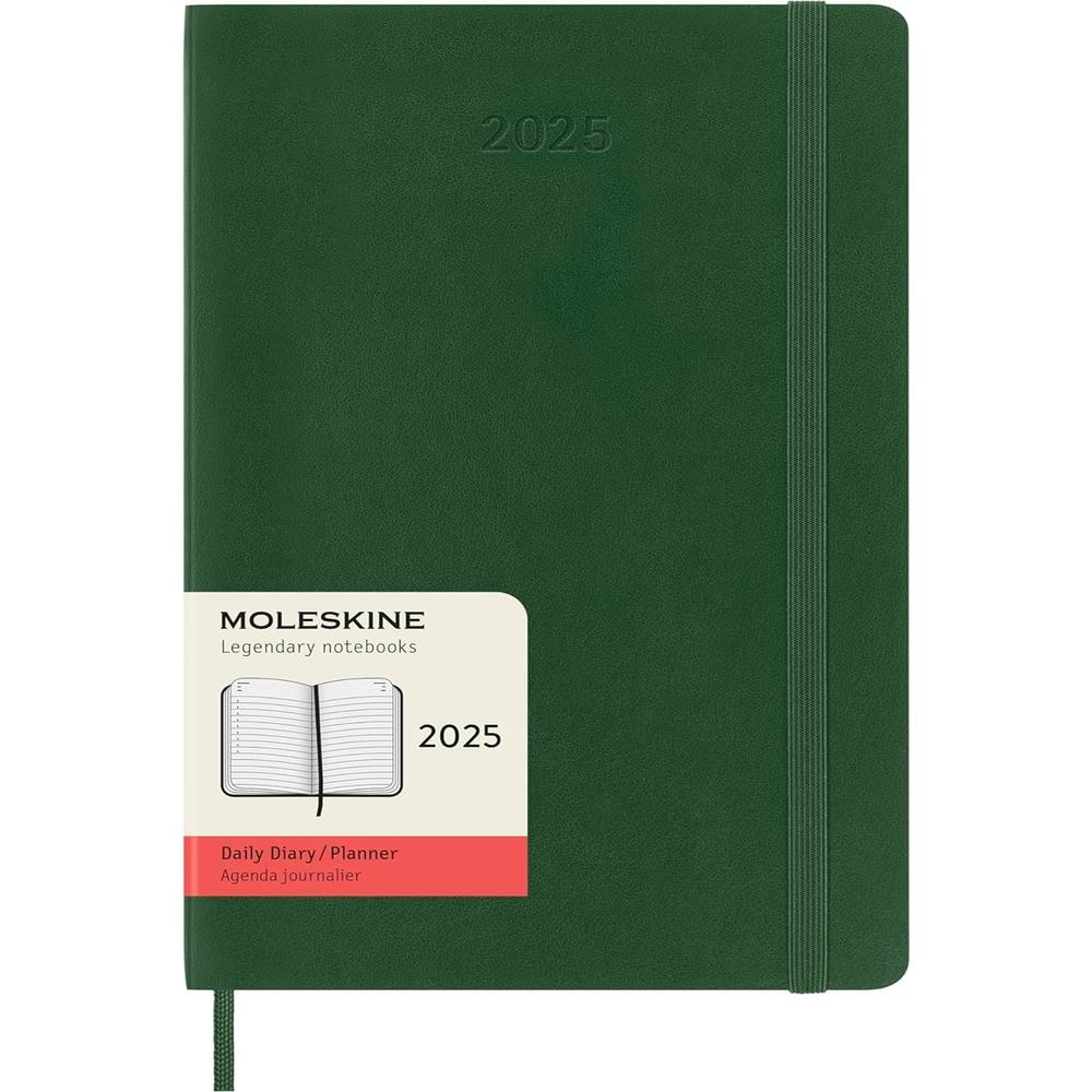 Agenda 2025 Moleskine Grande Verde Diaria Pasta Suave