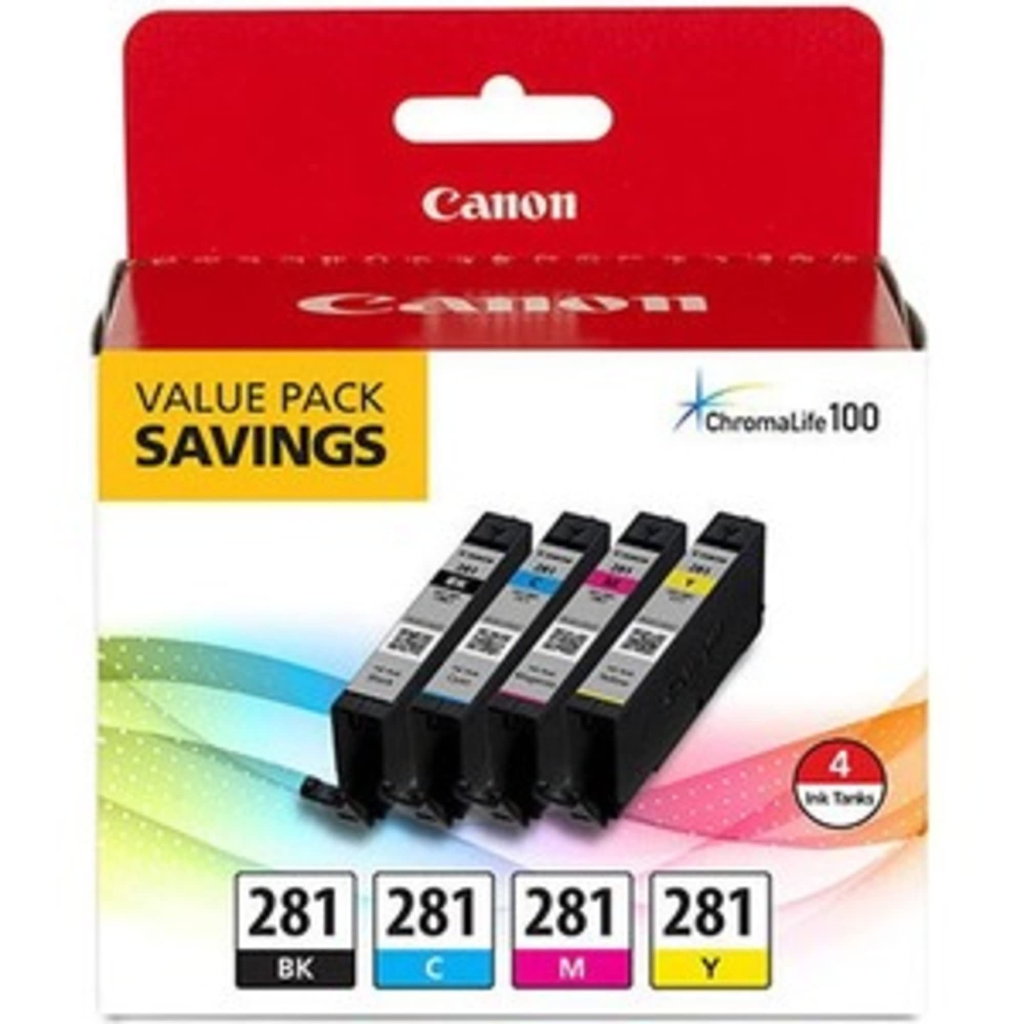 Foto 4 | Paquete De Tintas Canon Cli-281 Negro, Cian, Magenta Y Amarillo - Venta Internacional.