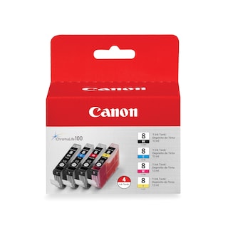 Foto 1 | Tanques De Tinta Canon Cnmcli84pk Cli-8 De 4 Colores (negro, Amarillo, Cian, Magenta) - Venta Internacional.