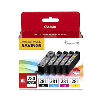 Foto 1 | Cartucho De Tinta Canon Pgi-280xl/cli-281, Paquete De 5 Colores Tr8520 - Venta Internacional.