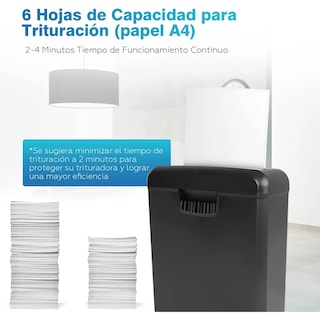 Foto 2 | Trituradora De Papel Y Tarjetas De Crédito Capacidad Para 6 Hojas Eo Safe Imports Esi-19217 Negro