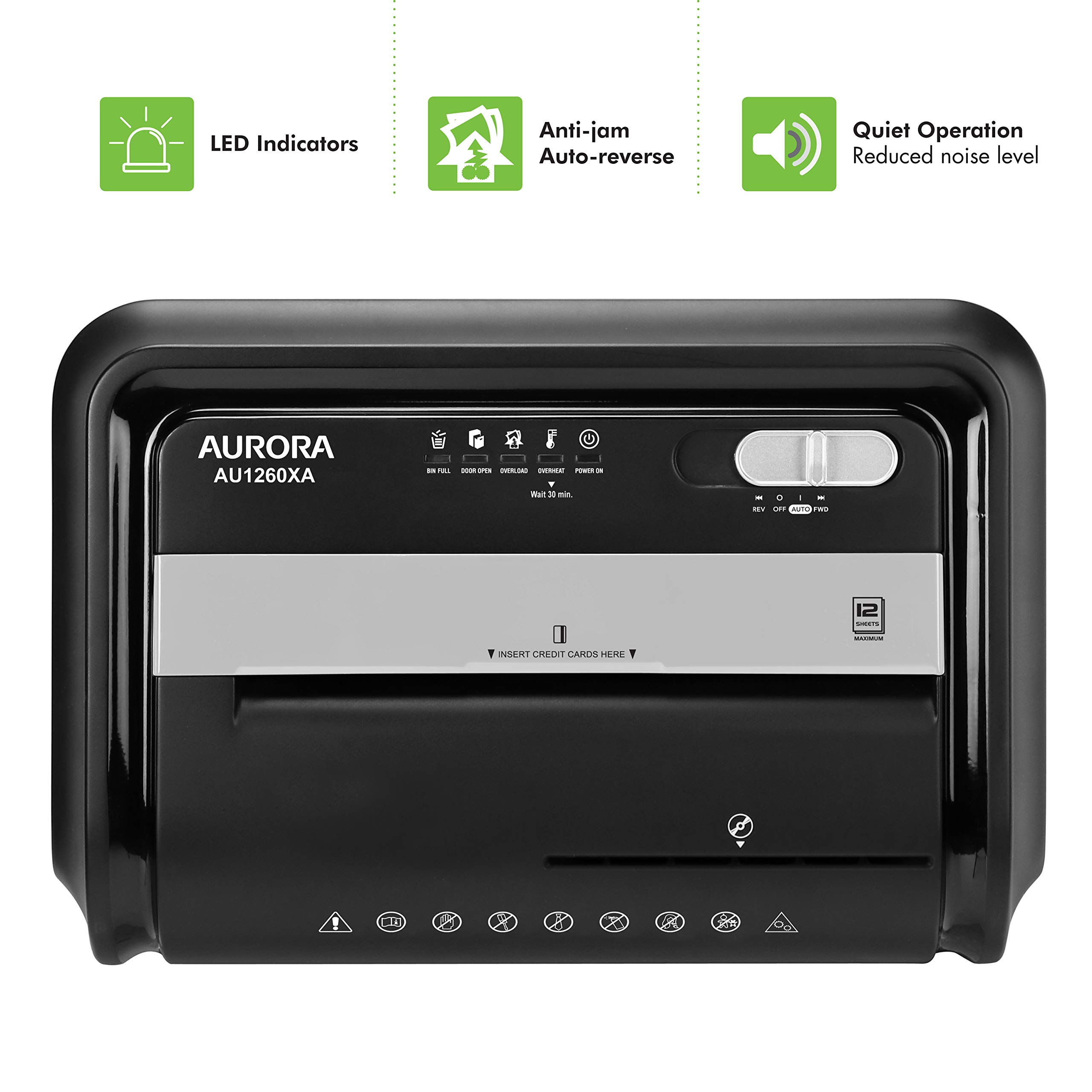 Foto 6 pulgar | Papel Shredder Aurora Au1260xa, Antiatascos, 12 Hojas, Corte Transversal - Venta Internacional.