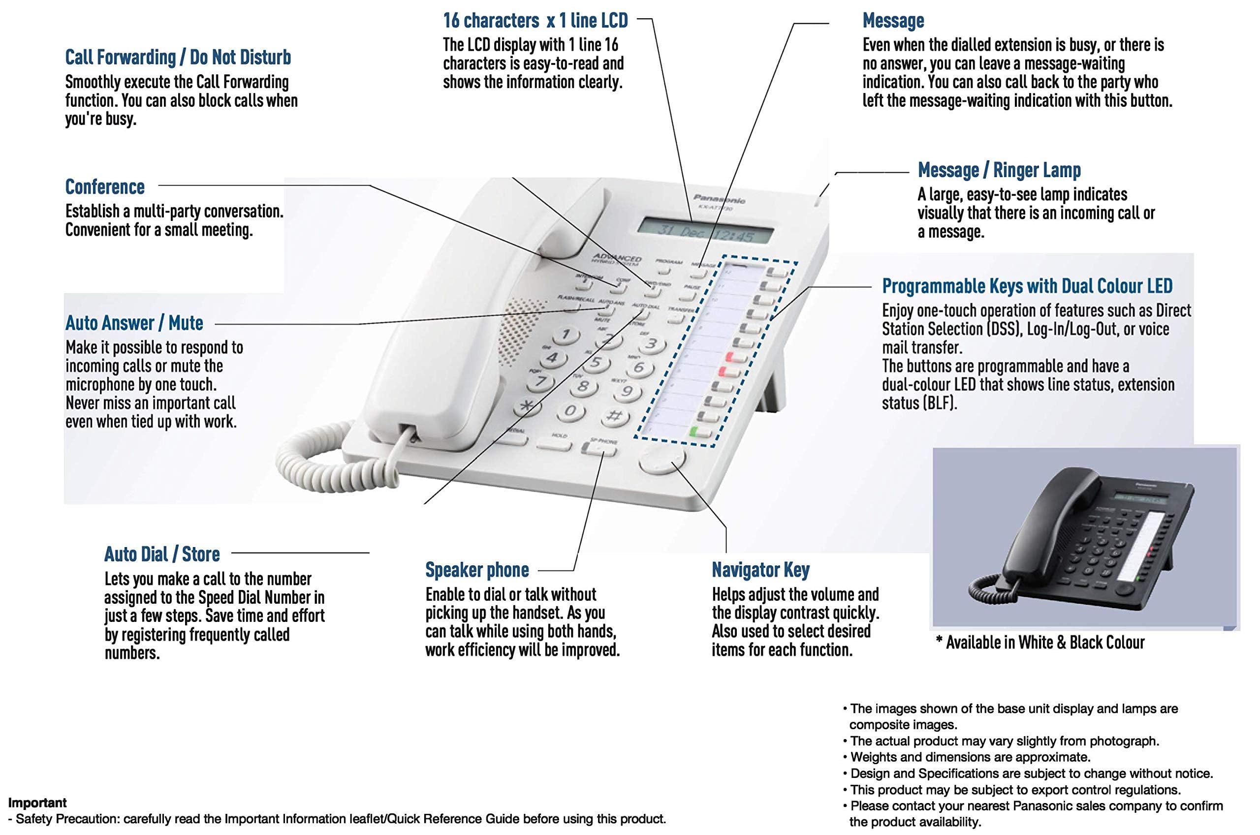 Foto 6 pulgar | Teléfono Panasonic Kx-t7730 Blanco-Venta Internacional