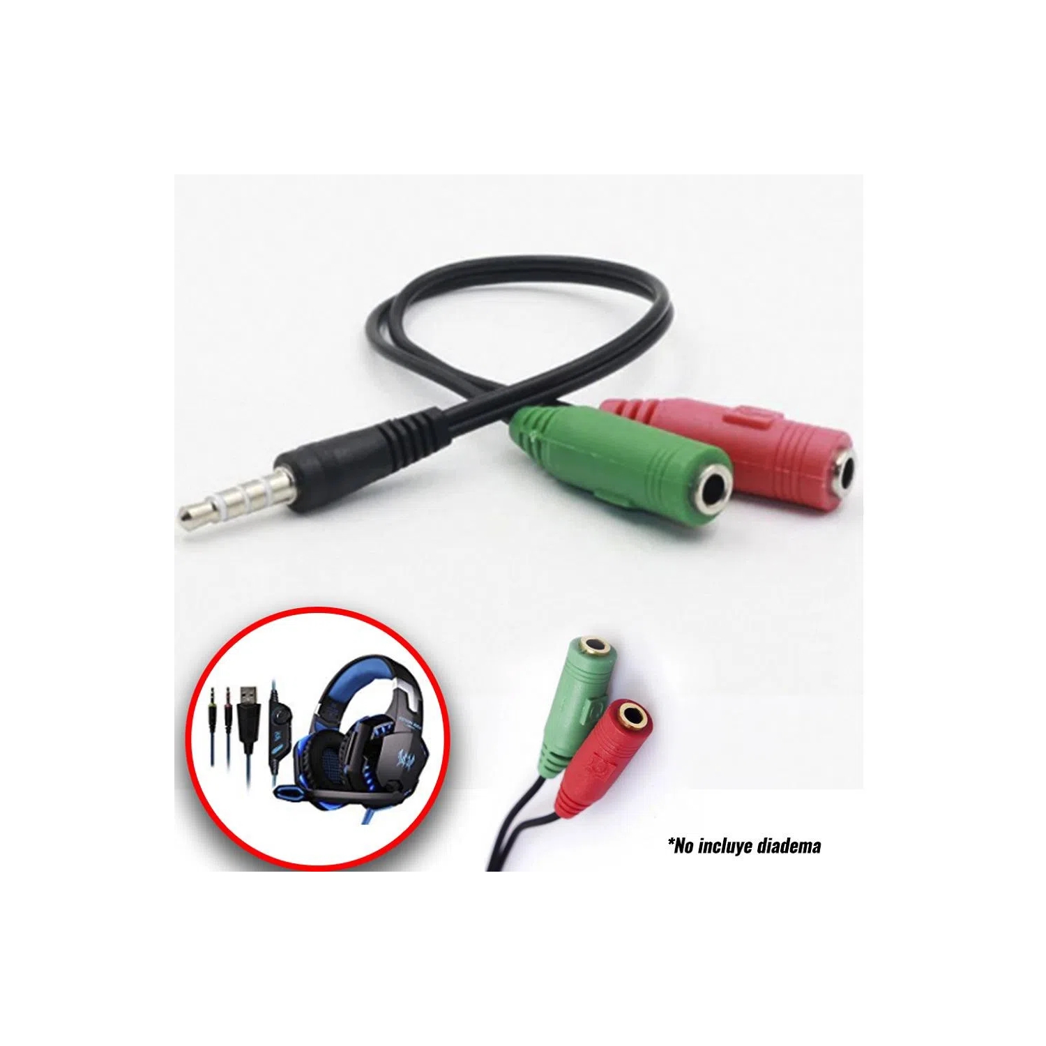 Adaptador De Conector Divisor De Audio De 3,5 Mm Para Micrófono Ps4 Xbox - Venta Internacional.