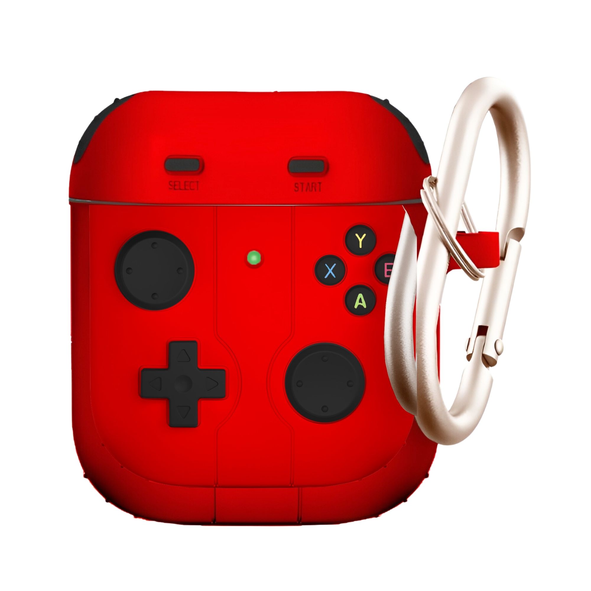 Foto 2 pulgar | Funda Protector de Uso Rudo Compatible con AirPods con Arnés Roja AirPods 1 y 2 Gen