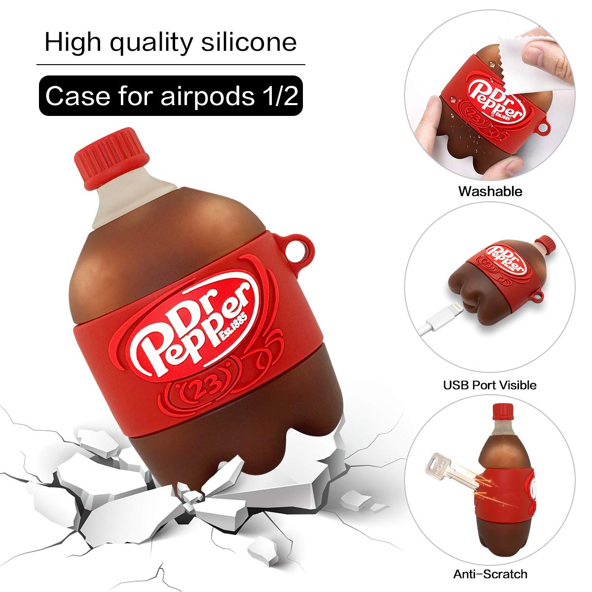 Foto 6 pulgar | Venta Internacional - [paquete De 2] Funda De Silicona Para Airpods 2/1 De Alquar Con Llave