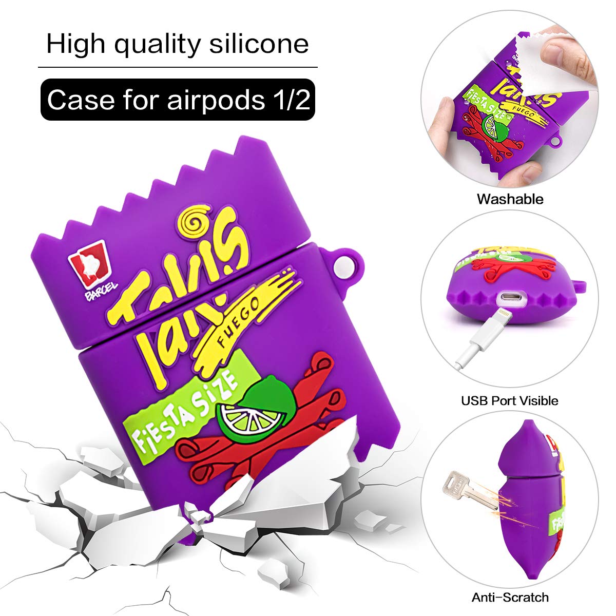 Foto 5 | Venta Internacional - [paquete De 2] Funda Para Airpods Alquar Ta-kisi Con Patatas Fritas Y Sport War