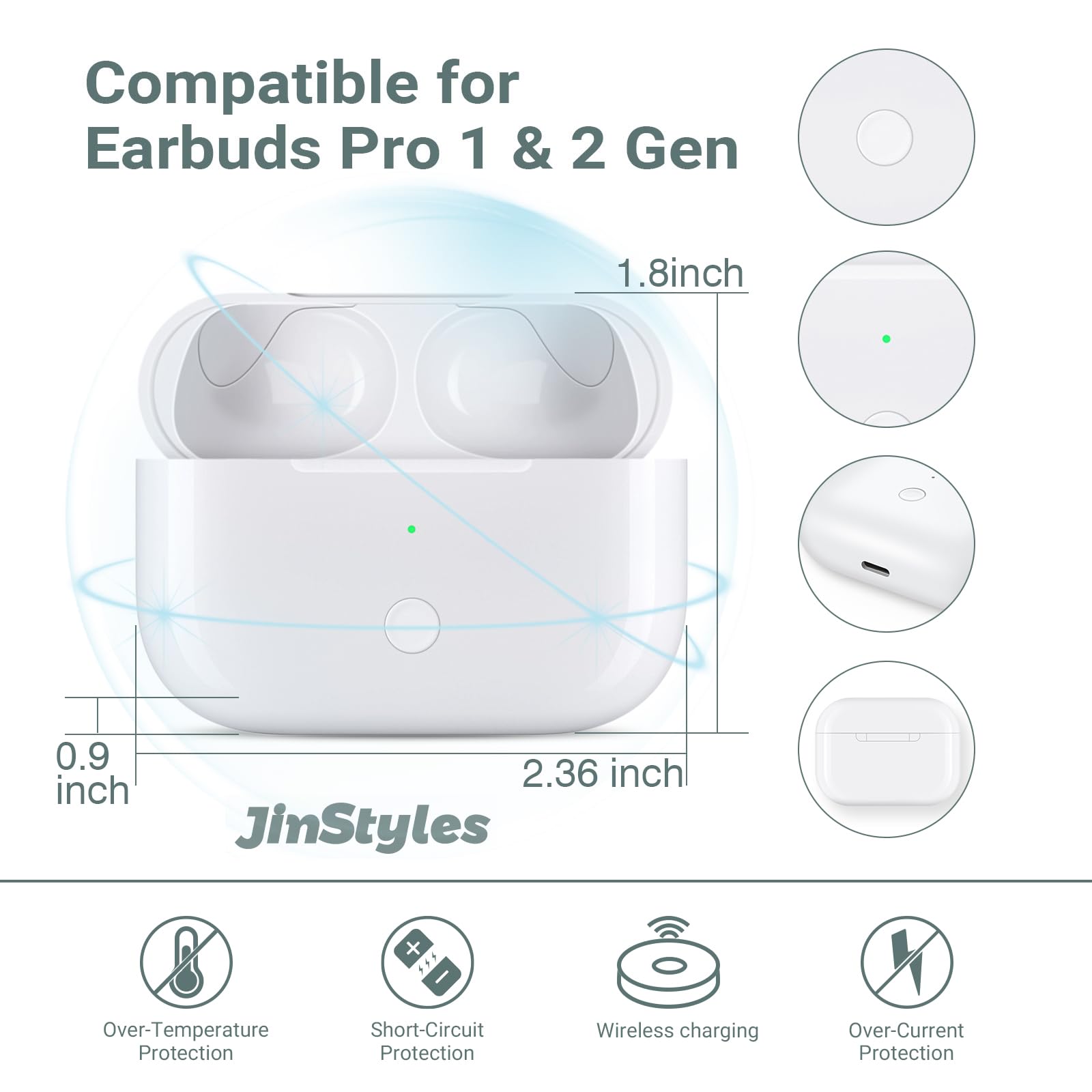 Foto 7 pulgar | Funda de Carga Compatible para AirPods Pro 1 y 2 Generación 660 Mah - Venta Internacional
