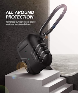 Foto 3 | Funda Para Airpods Mobosi Military Cover Vanguard Armor Negra - Venta Internacional.