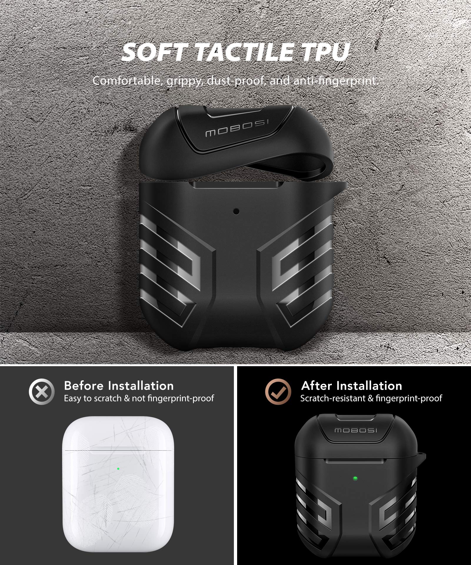 Foto 5 pulgar | Funda Para Airpods Mobosi Military Cover Vanguard Armor Negra - Venta Internacional.