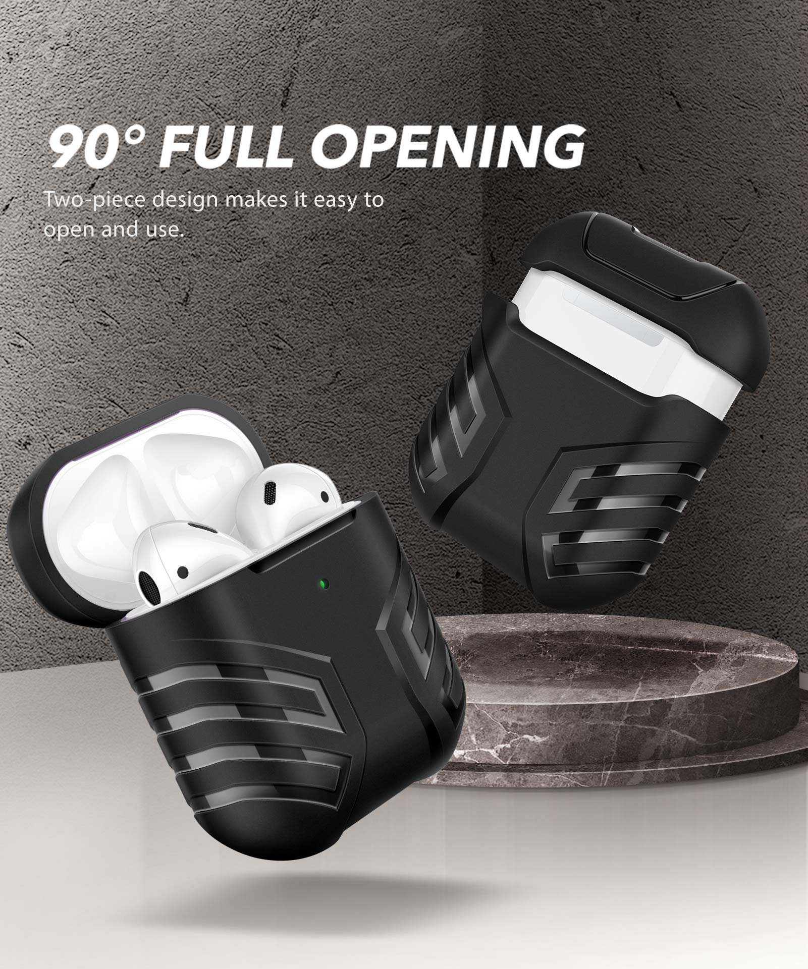 Foto 6 pulgar | Funda Para Airpods Mobosi Military Cover Vanguard Armor Negra - Venta Internacional.
