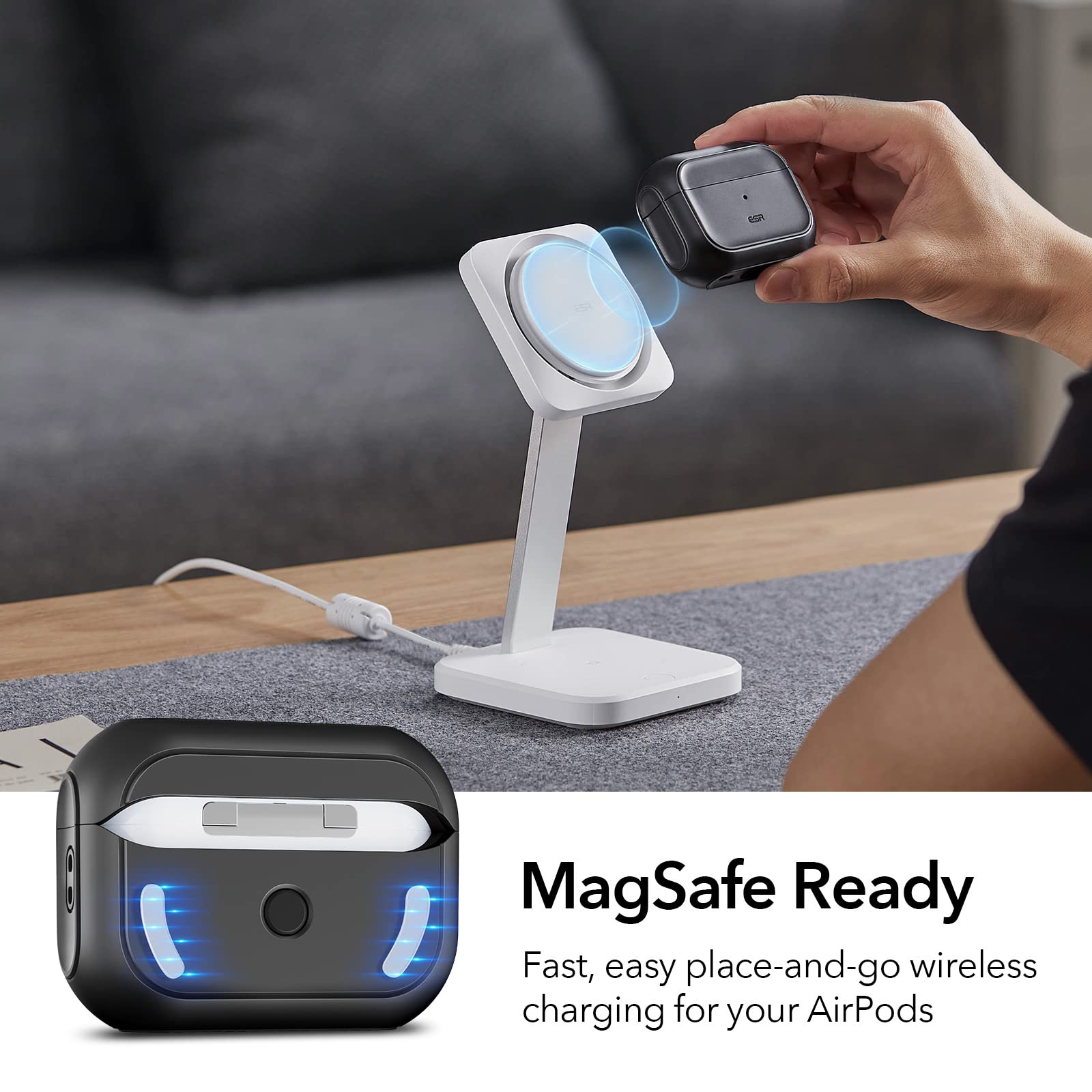 Foto 3 pulgar | Funda Para Airpods Pro Esr 2023/2022/2019 De 2.ª Y 1.ª Generación, Color Negro - Venta Internacional.