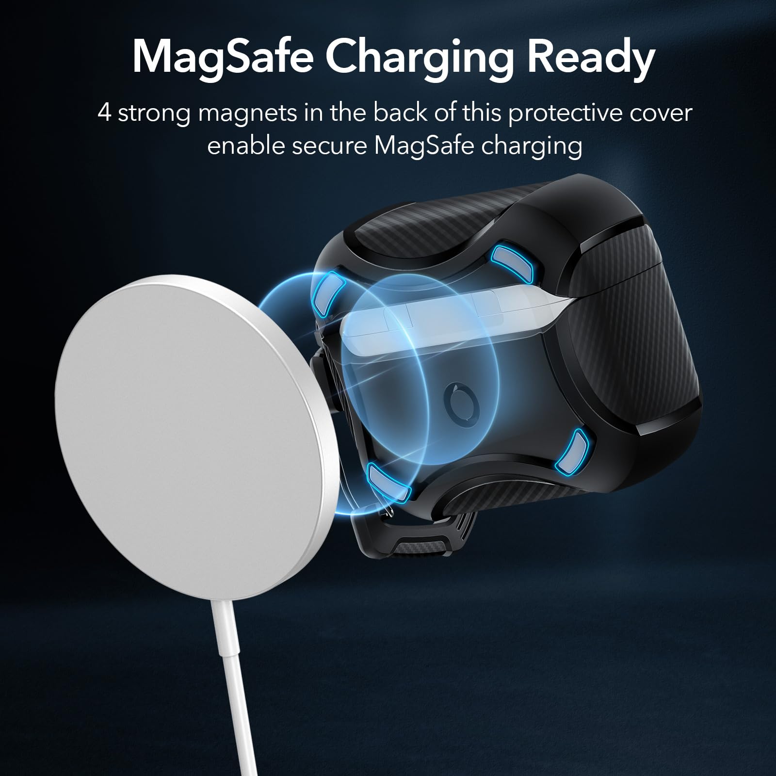 Foto 3 pulgar | Funda Para Airpods Pro Esr Halolock De Segunda Y Primera Generación Con Magsafe Bla - Venta Internacional.