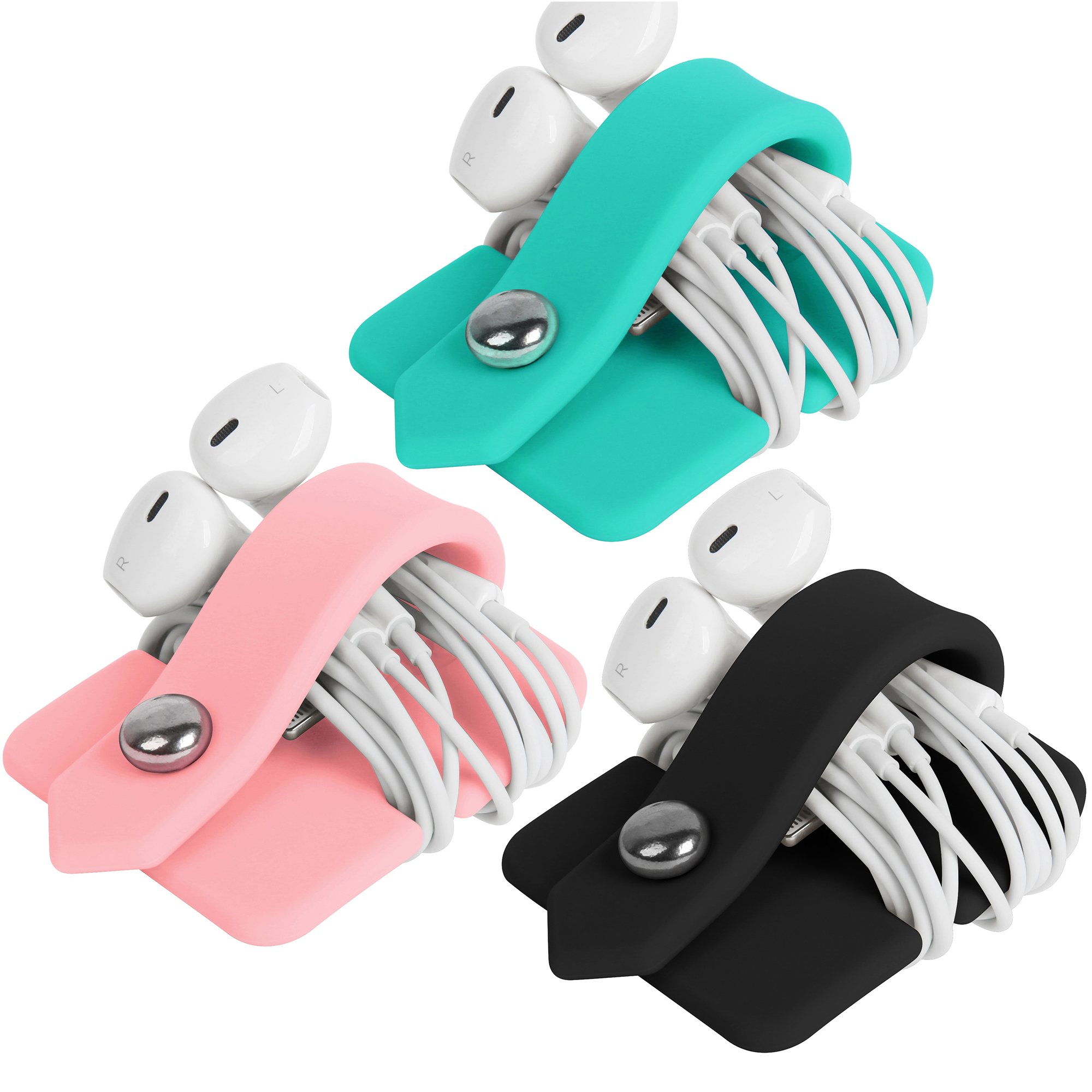 Foto 2 pulgar | Cord Organizer Elfrhino, Envoltorio Para Auriculares, Juego De 3 Unidades De Silicona - Venta Internacional.