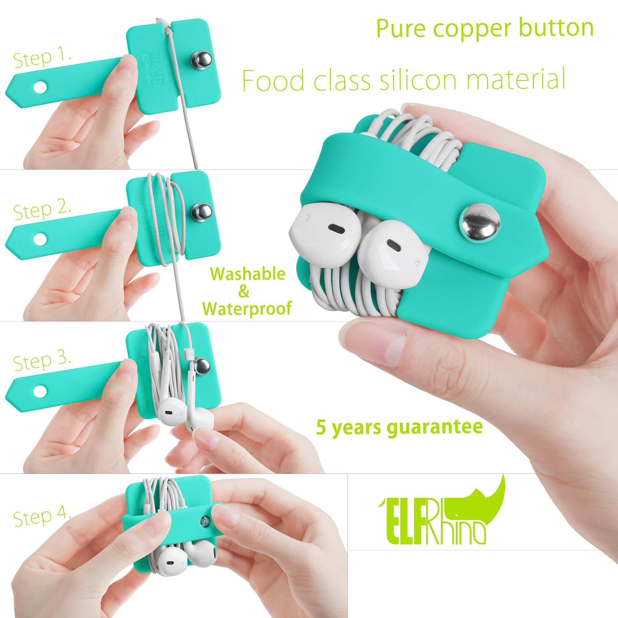 Foto 7 pulgar | Cord Organizer Elfrhino, Envoltorio Para Auriculares, Juego De 3 Unidades De Silicona - Venta Internacional.
