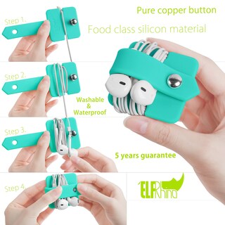 Foto 6 | Cord Organizer Elfrhino, Envoltorio Para Auriculares, Juego De 3 Unidades De Silicona - Venta Internacional.