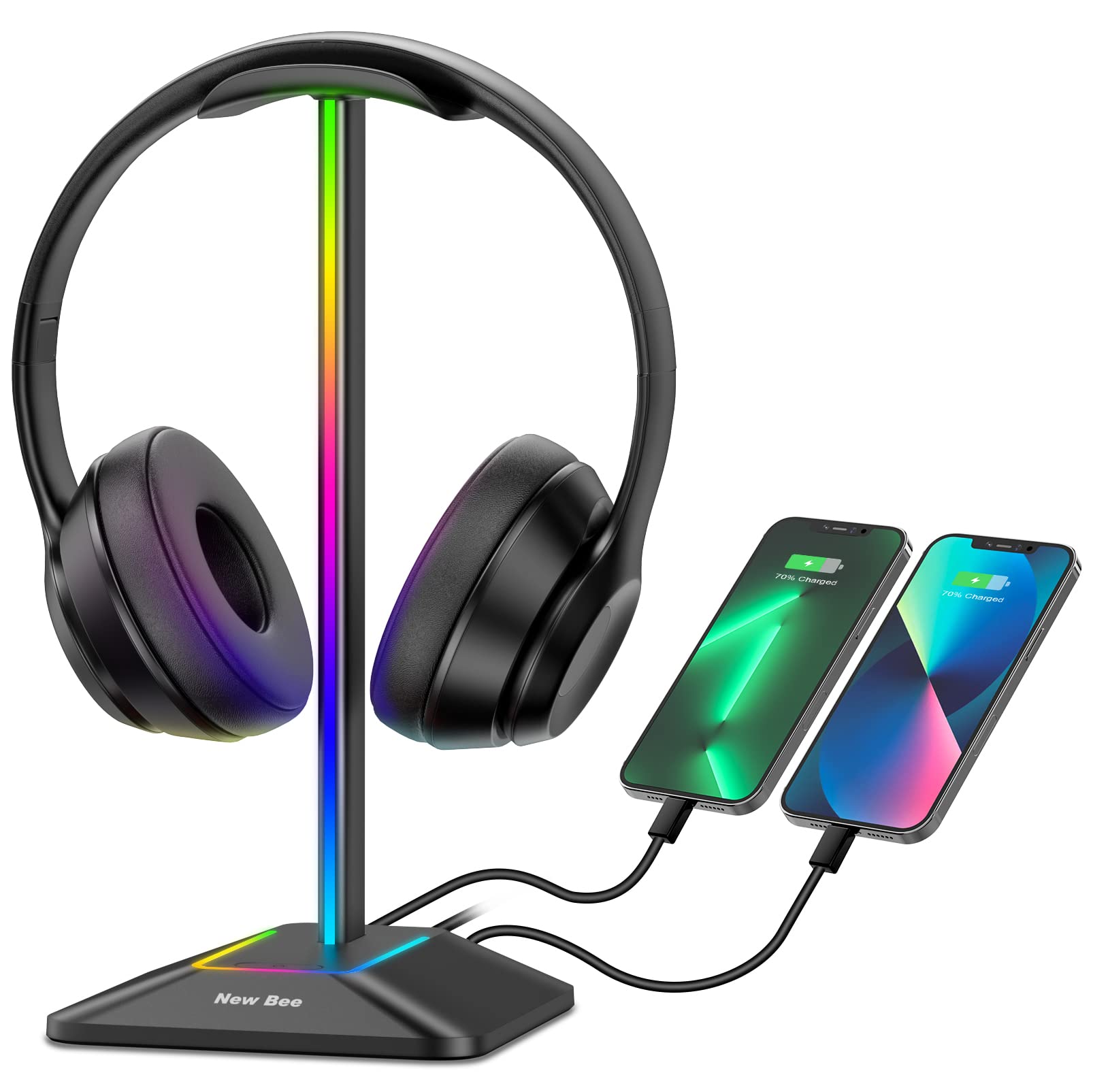 Foto 2 pulgar | Soporte Para Auriculares New Bee Gaming, Rgb Con Usb - Venta Internacional.