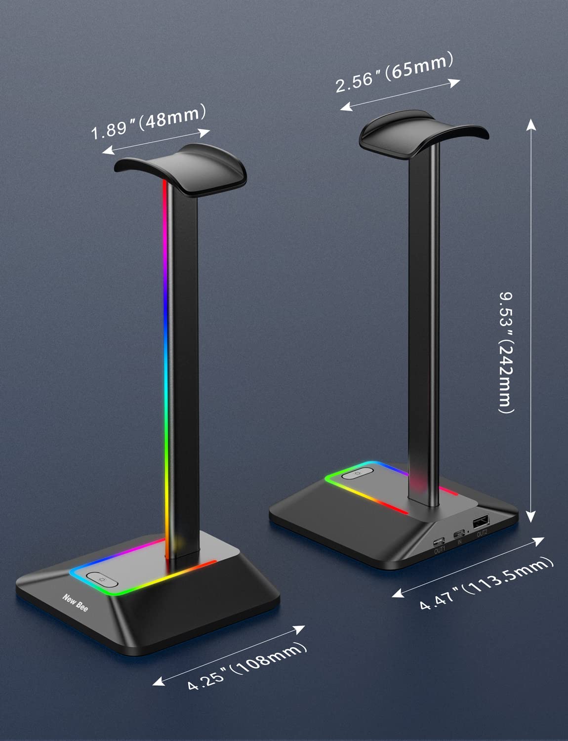 Foto 5 pulgar | Soporte Para Auriculares New Bee Gaming, Rgb Con Usb - Venta Internacional.