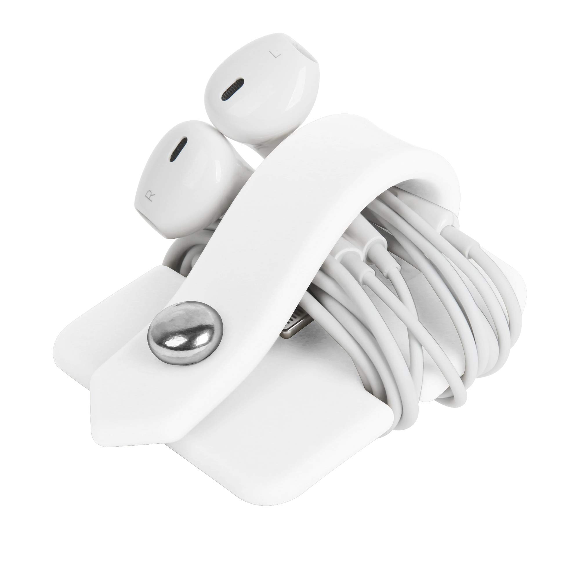 Foto 6 pulgar | Organizador De Cables Elfrhino Para Auriculares, Enrollador De Silicona Blanca - Venta Internacional.