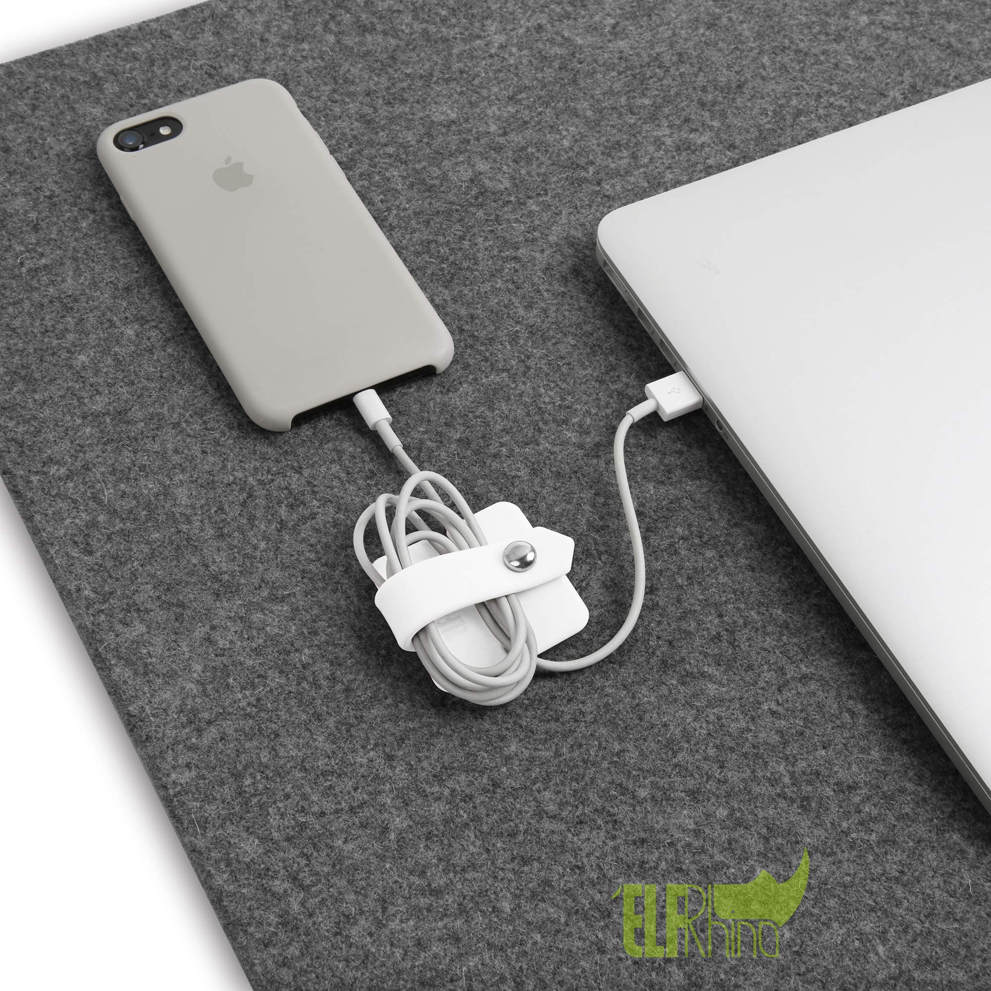 Foto 7 | Organizador De Cables Elfrhino Para Auriculares, Enrollador De Silicona Blanca - Venta Internacional.