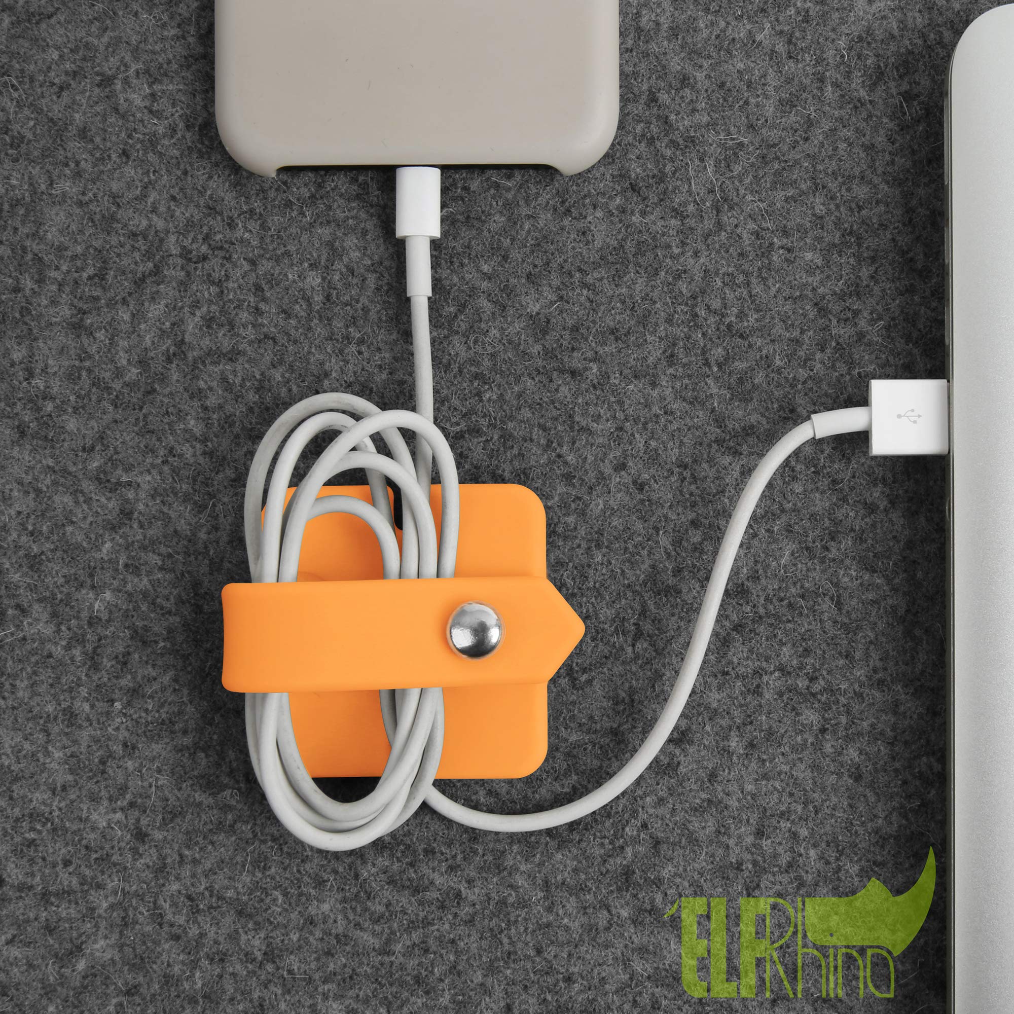 Foto 8 pulgar | Cord Organizer Elfrhino - Soporte Para Auriculares (silicona), Color Naranja - Venta Internacional.