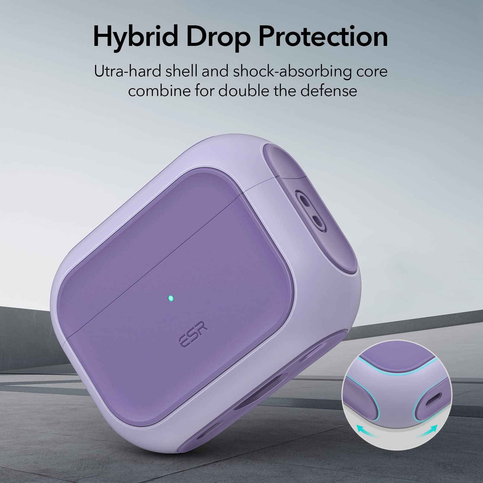 Foto 5 pulgar | Funda Esr Orbit Hybrid Con Halolock Para Airpods Pro Lavender - Venta Internacional