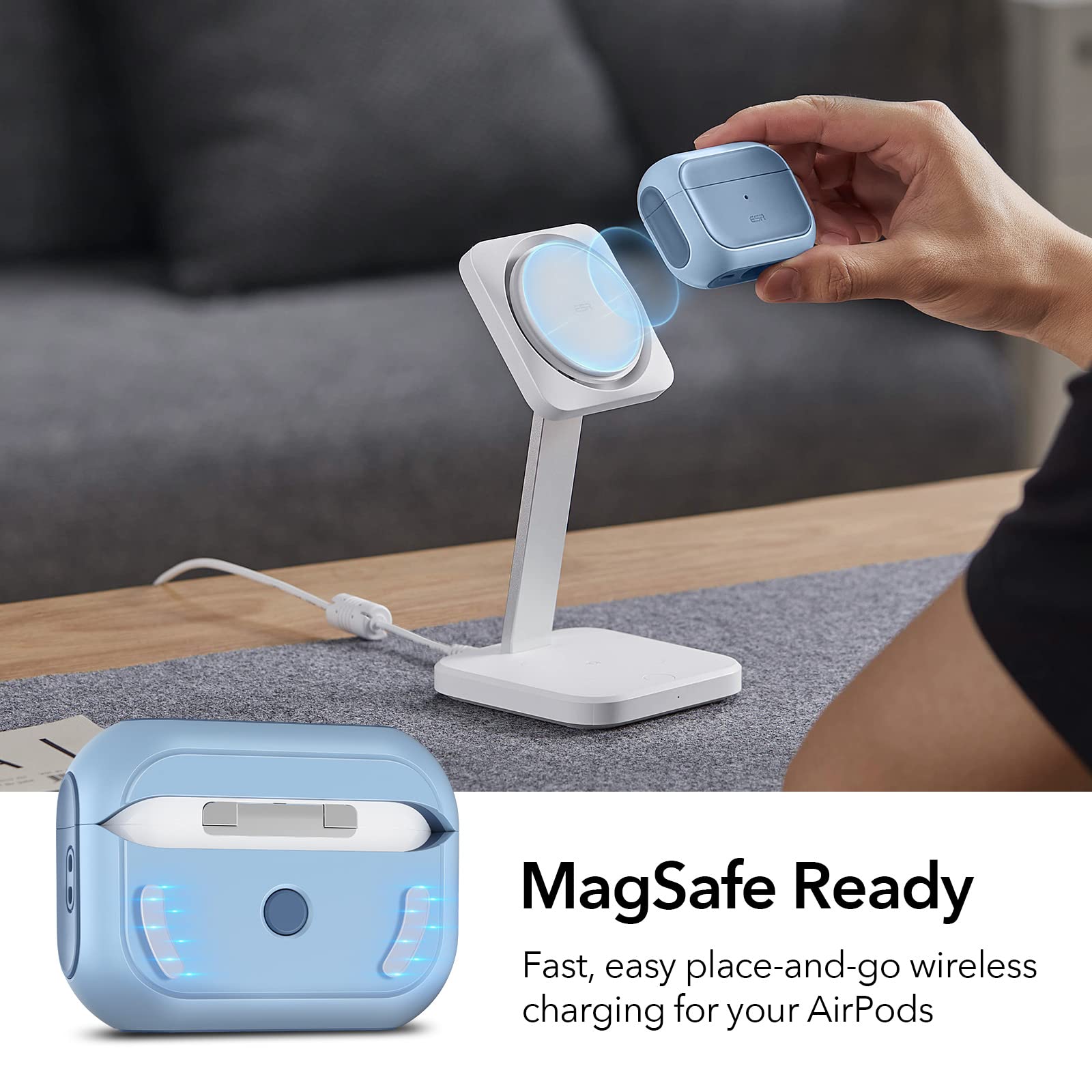 Foto 3 pulgar | Funda Para Airpods Pro Esr 2023/2022/2019 De Segunda Y Primera Generación, Azul - Venta Internacional