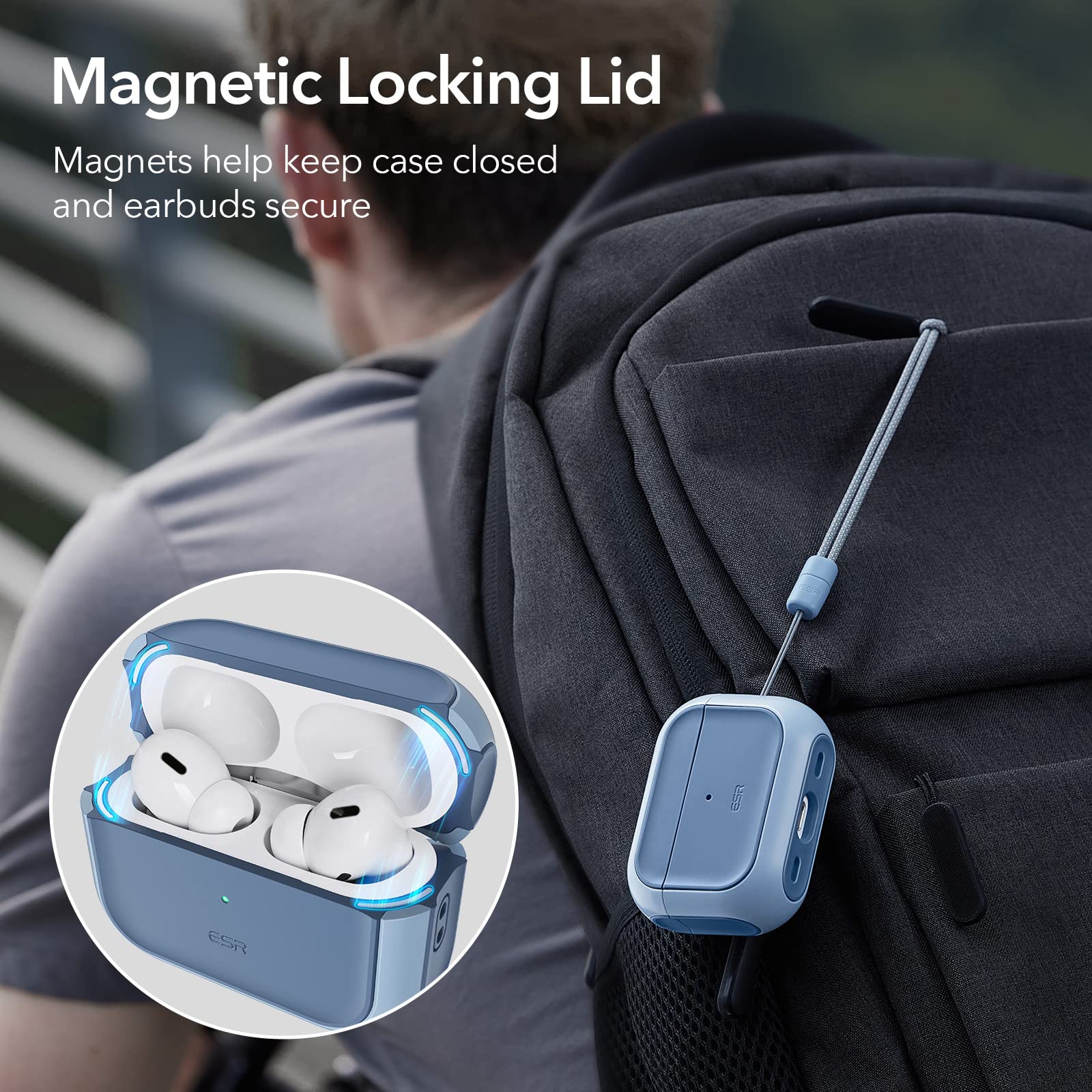 Foto 4 pulgar | Funda Para Airpods Pro Esr 2023/2022/2019 De Segunda Y Primera Generación, Azul - Venta Internacional