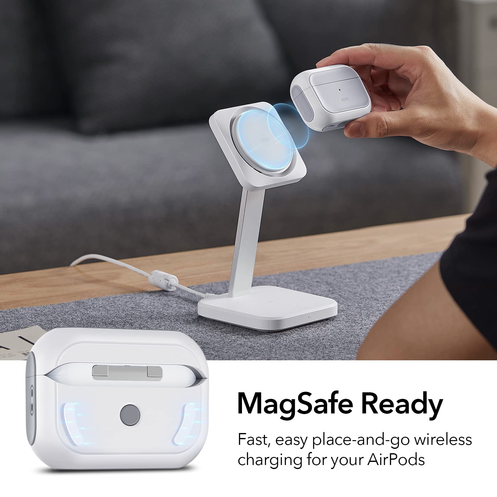 Foto 3 pulgar | Funda para Airpods Pro Esr 2023/2022/2019 2.ª Y 1.ª Generación color Blanco - Venta Internacional