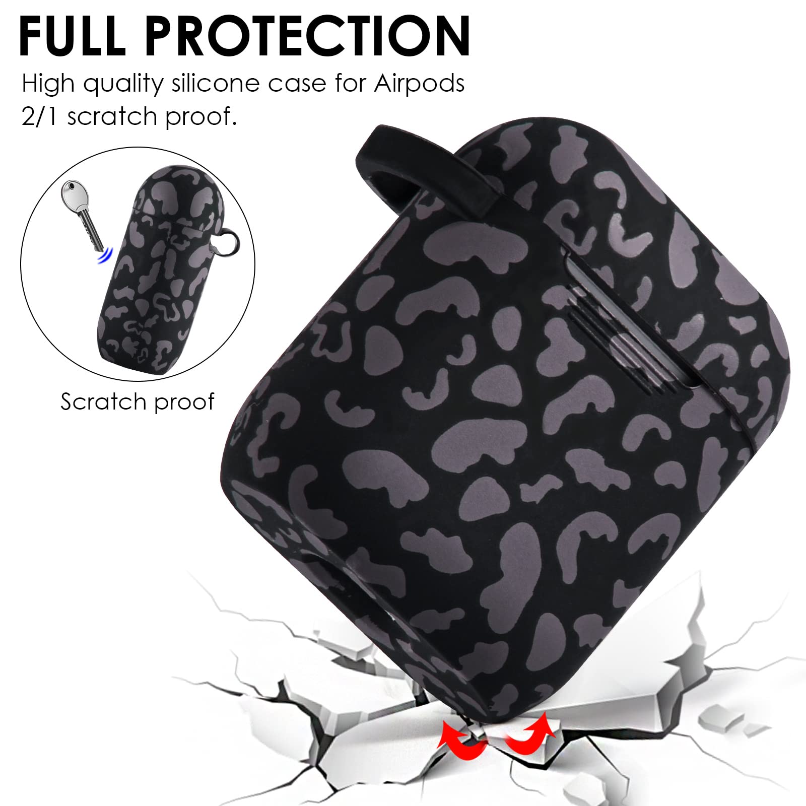 Foto 3 pulgar | Funda Para Airpods Filoto De Silicona De Segunda Generación, Diseño De Leopardo, Color Negro - Venta Internacional.