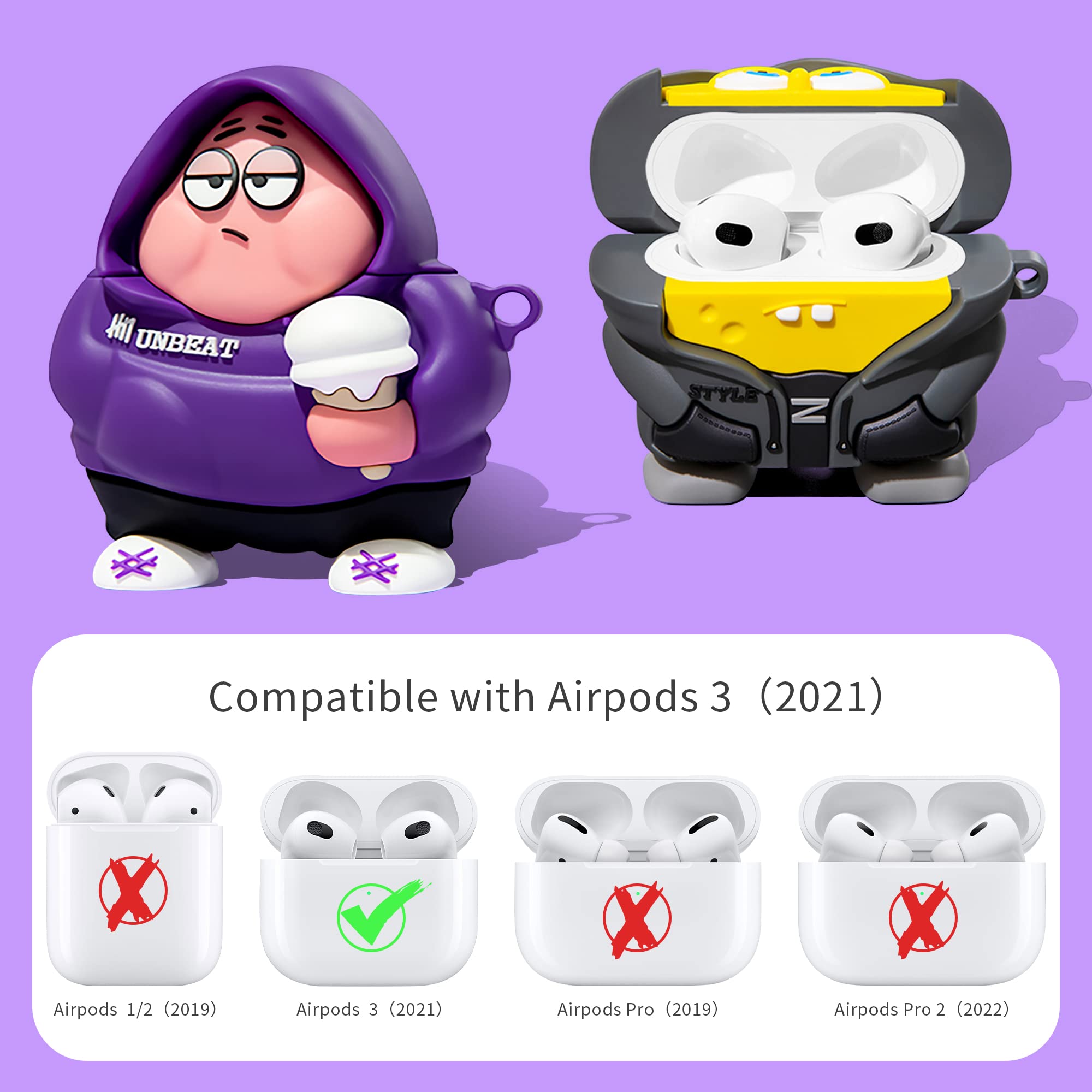 Foto 3 pulgar | Funda Para Airpod Hooyiiok, Gracioso Personaje De Dibujos Animados De Tercera Generación, Amarillo - Venta Internacion