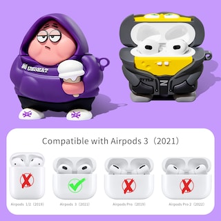 Foto 2 | Funda Para Airpod Hooyiiok, Gracioso Personaje De Dibujos Animados De Tercera Generación, Amarillo - Venta Internacion