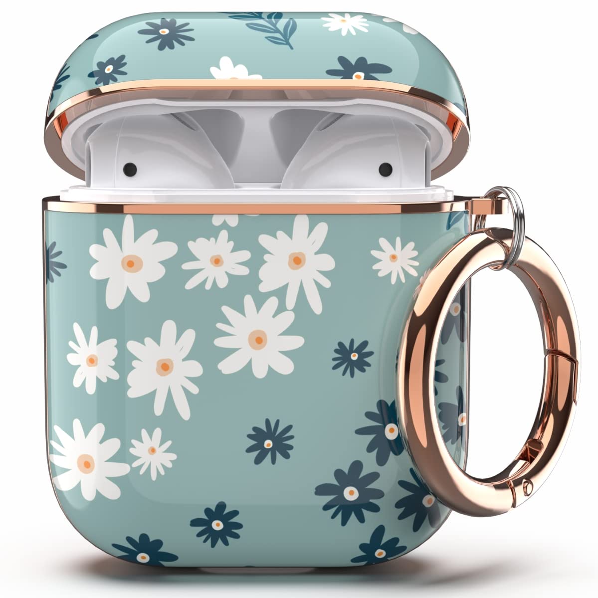 Funda Tatofy Para Airpods 1 Y 2 Flower Cyan - Venta Internacional.