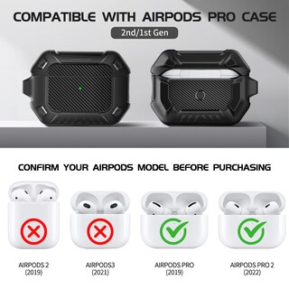 Foto 2 | Funda Mobosi de Fibra de Carbono para AirPods Pro con Llavero Negros - Venta Internacional