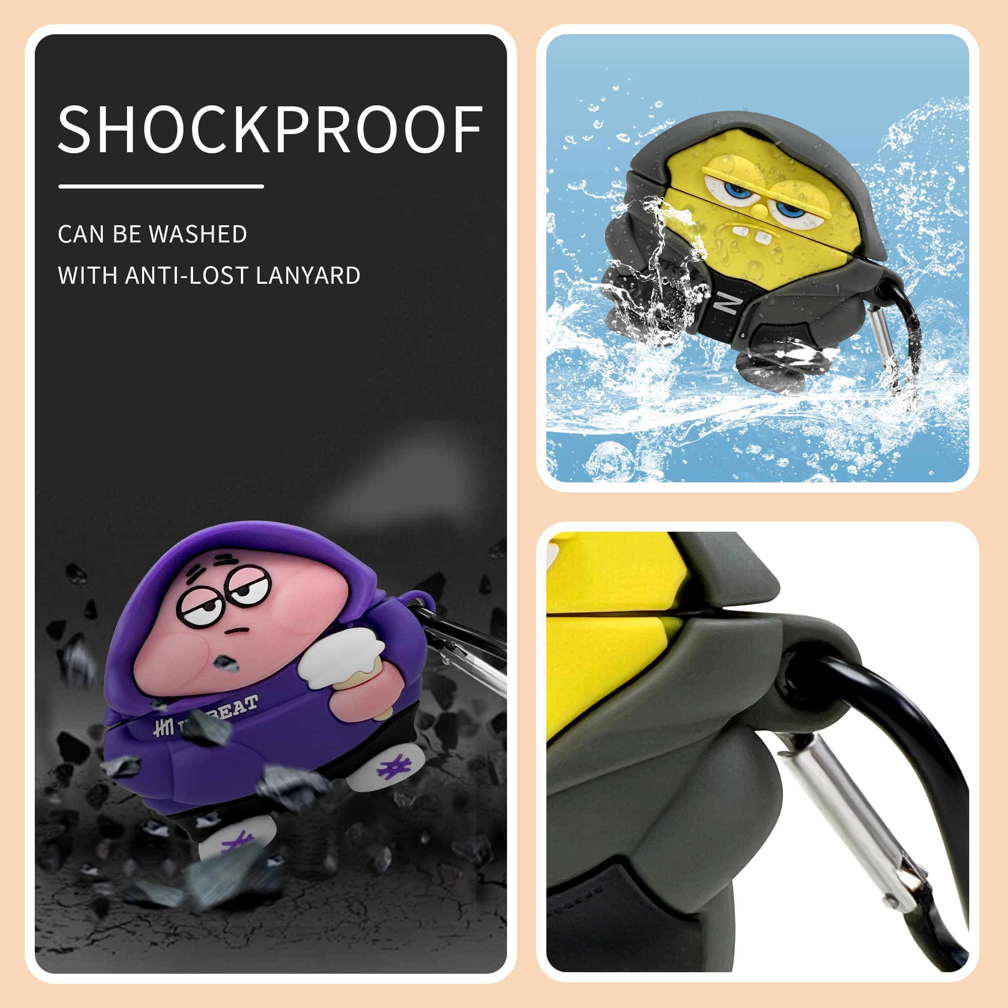 Foto 4 pulgar | Funda de Silicona Hooyiiok para Airpods Pro 2 Bonita Caricatura Amarillo - Venta Internacional