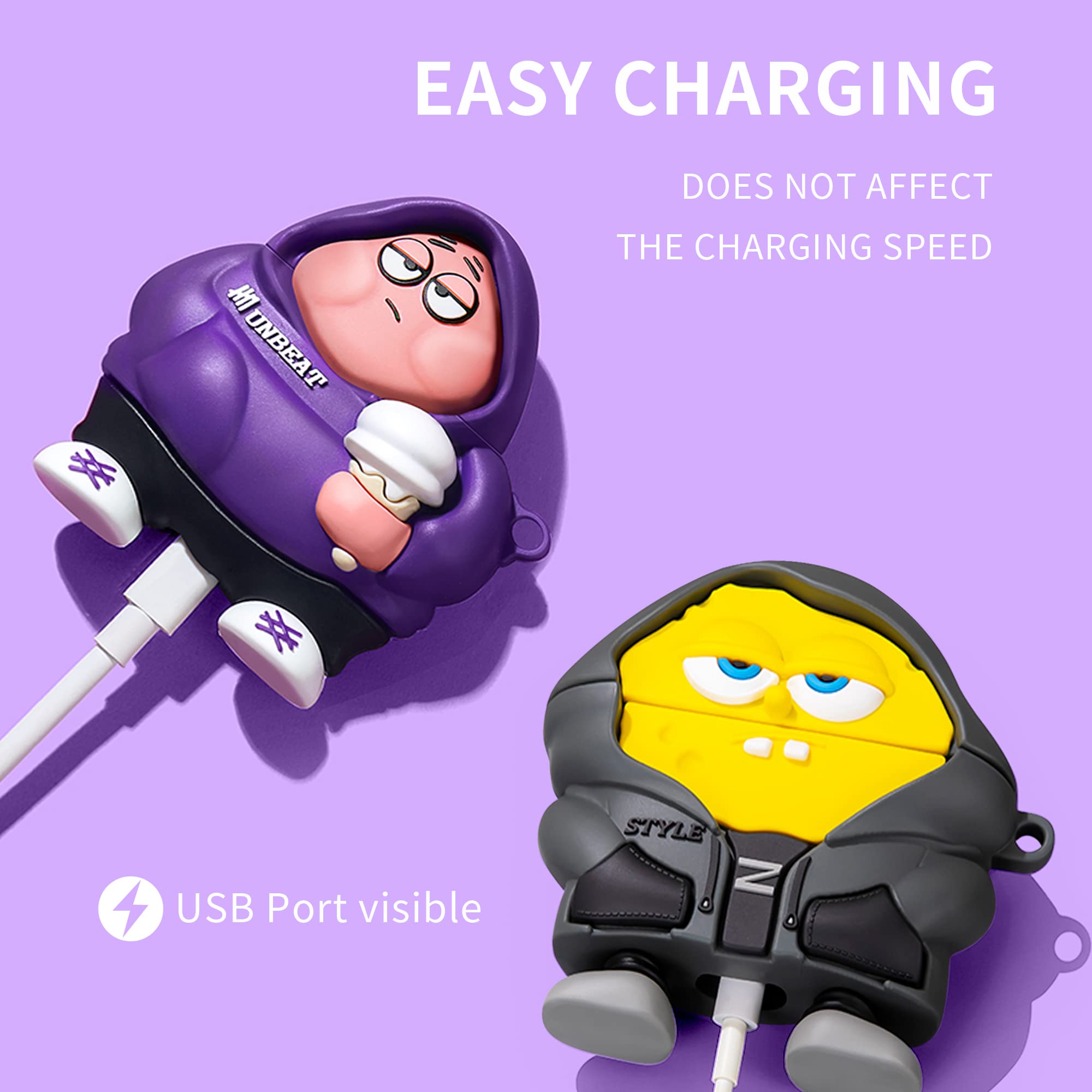 Foto 4 | Funda de Silicona Hooyiiok para Airpods Pro 2 Bonita Caricatura Amarillo - Venta Internacional