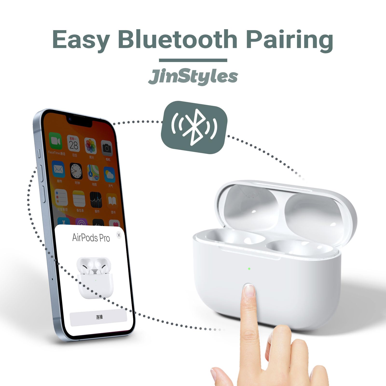 Foto 4 pulgar | Estuche de Carga para Airpods Pro Primera Generación Jinstyles de 660 Mah - Venta Internacional