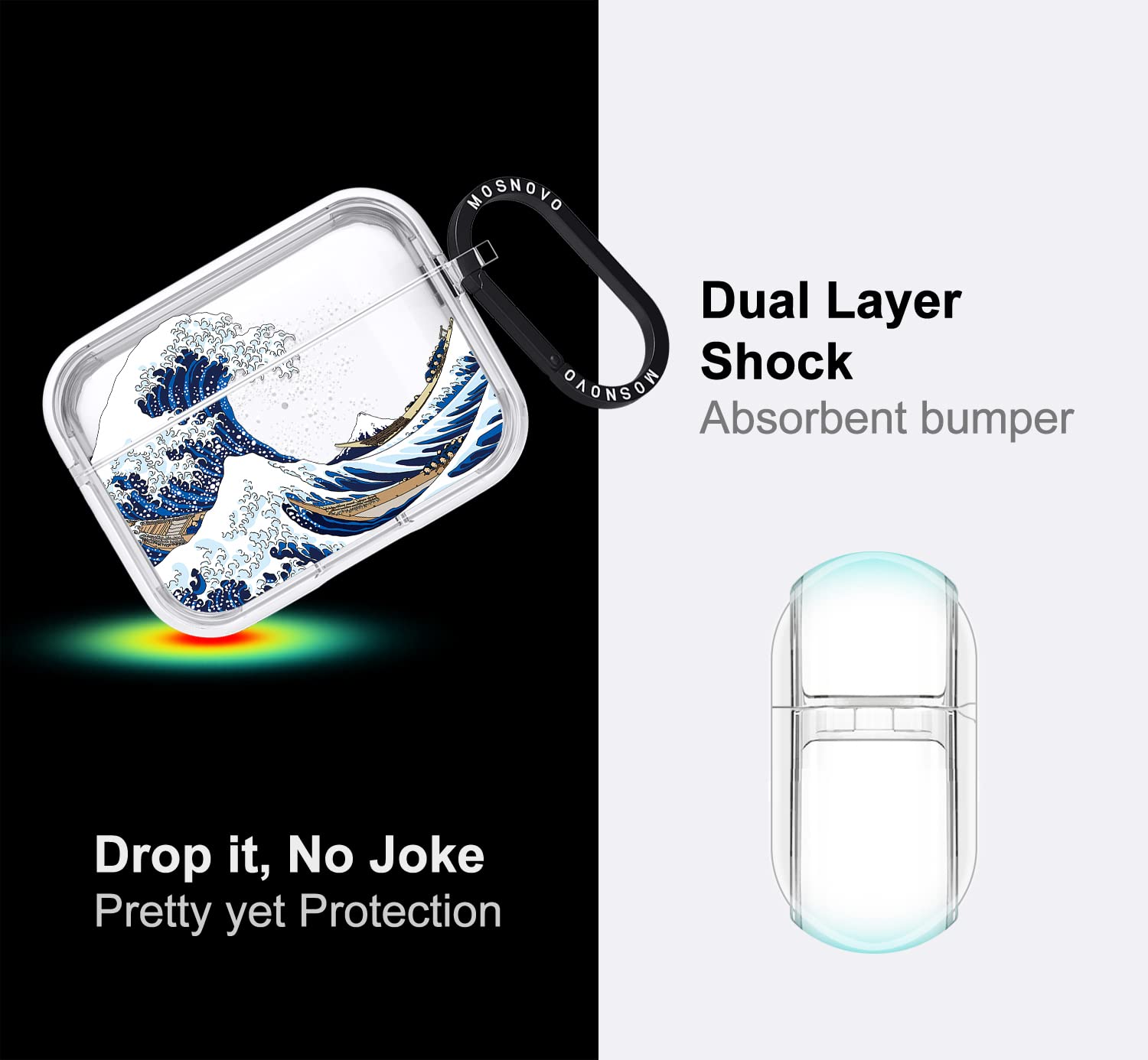 Foto 5 pulgar | Funda Mosnovo para Airpods Pro 2/Airpods Pro con Anillo Metálico - Venta Internacional