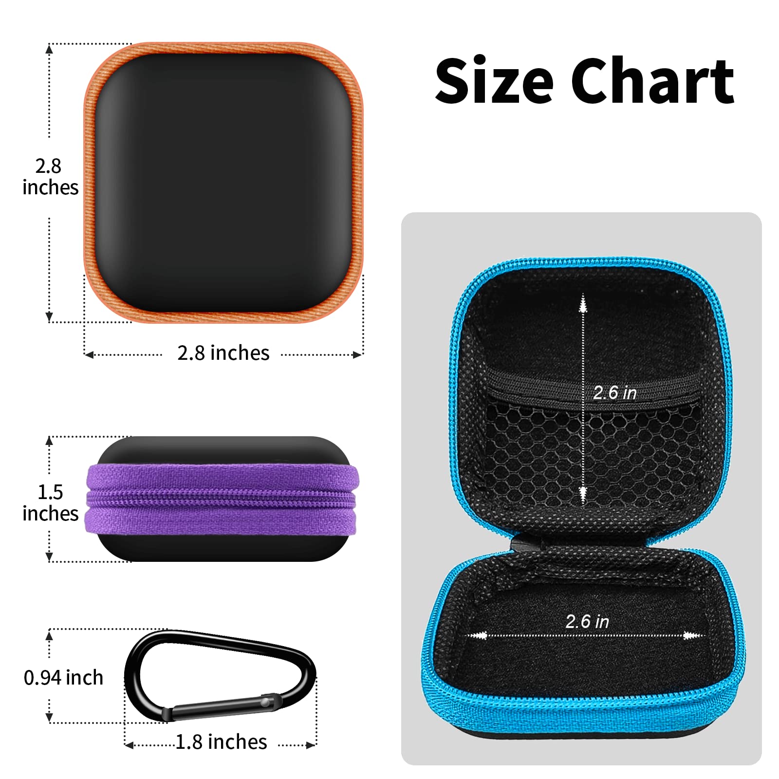 Foto 8 pulgar | Funda Para Auriculares Molova, Bolsa De Almacenamiento Portátil De Eva Con Mosquetón - Venta Internacional.