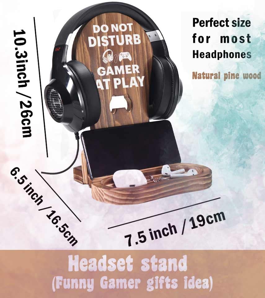 Foto 3 pulgar | Soporte Para Auriculares Para Jugadores Occdesign, Diseño Divertido, Madera De Pino - Venta Internacional.